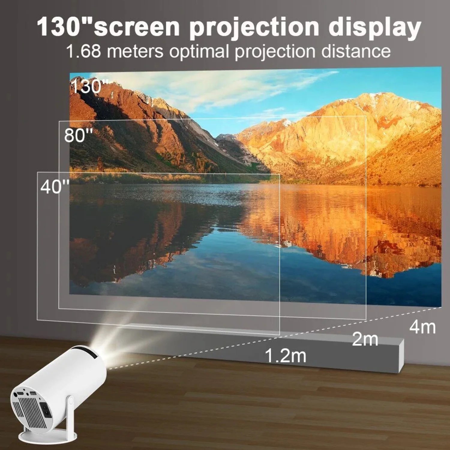 HY300 1080P LCD Multimedia Projector in Black and White